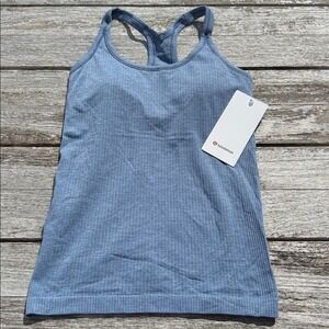 Lululemon Ebb to Street Tank Top Washed denim blue size 6 NWT